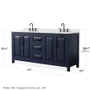 Wyndham Collection Daria 72" Free Standing Double Basin Vanity Set with Cabinet and Quartz Vanity Top