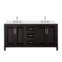 Wyndham Collection Daria 72" Free Standing Double Basin Vanity Set with Cabinet and Quartz Vanity Top