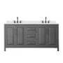 Wyndham Collection Daria 72" Free Standing Double Basin Vanity Set with Cabinet and Quartz Vanity Top