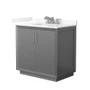 Wyndham Collection Strada 36" Free Standing Single Basin Vanity Set with Cabinet and Quartz Vanity Top