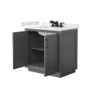 Wyndham Collection Strada 36" Free Standing Single Basin Vanity Set with Cabinet and Quartz Vanity Top