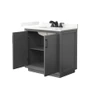Wyndham Collection Strada 36" Free Standing Single Basin Vanity Set with Cabinet and Quartz Vanity Top