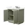 Wyndham Collection Strada 36" Free Standing Single Basin Vanity Set with Cabinet and Quartz Vanity Top