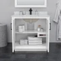 Wyndham Collection Strada 36" Free Standing Single Basin Vanity Set with Cabinet and Quartz Vanity Top