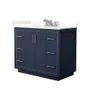 Wyndham Collection Icon 42" Free Standing Single Basin Vanity Set with Cabinet and Quartz Vanity Top