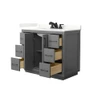 Wyndham Collection Icon 42" Free Standing Single Basin Vanity Set with Cabinet and Quartz Vanity Top
