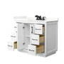 Wyndham Collection Icon 42" Free Standing Single Basin Vanity Set with Cabinet and Quartz Vanity Top