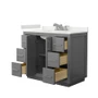 Wyndham Collection Icon 42" Free Standing Single Basin Vanity Set with Cabinet and Quartz Vanity Top