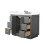 Wyndham Collection Icon 42" Free Standing Single Basin Vanity Set with Cabinet and Quartz Vanity Top