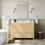 Wyndham Collection Isola 48" Free Standing Single Basin Vanity Set with Cabinet and Quartz Vanity Top
