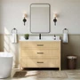 Wyndham Collection Isola 48" Free Standing Single Basin Vanity Set with Cabinet and Quartz Vanity Top