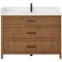 Wyndham Collection Isola 48" Free Standing Single Basin Vanity Set with Cabinet and Quartz Vanity Top