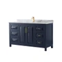 Wyndham Collection Daria 60" Free Standing Single Vanity Set with MDF Cabinet, Marble Vanity Top, and Undermount Sink