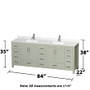 Wyndham Collection Sheffield 84" Free Standing Double Basin Vanity Set with Cabinet and Quartz Vanity Top
