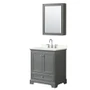 Wyndham Collection Deborah 30" Free Standing Single Basin Vanity Set with Cabinet, Quartz Vanity Top, and Medicine Cabinet