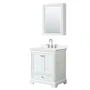 Wyndham Collection Deborah 30" Free Standing Single Basin Vanity Set with Cabinet, Quartz Vanity Top, and Medicine Cabinet