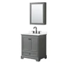 Wyndham Collection Deborah 30" Free Standing Single Basin Vanity Set with Cabinet, Quartz Vanity Top, and Medicine Cabinet