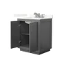 Wyndham Collection Icon 30" Free Standing Single Basin Vanity Set with Cabinet and Quartz Vanity Top