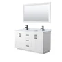Wyndham Collection Miranda 60" Free Standing Double Basin Vanity Set with Cabinet, Marble Vanity Top, and Framed Mirror
