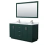 Wyndham Collection Miranda 60" Free Standing Double Basin Vanity Set with Cabinet, Marble Vanity Top, and Framed Mirror