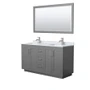 Wyndham Collection Miranda 60" Free Standing Double Basin Vanity Set with Cabinet, Marble Vanity Top, and Framed Mirror