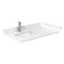 Wyndham Collection Daria 36" Free Standing Single Basin Vanity Set with Cabinet, Cultured Marble Vanity Top, and Framed Mirror