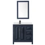 Wyndham Collection Daria 36" Free Standing Single Basin Vanity Set with Cabinet, Cultured Marble Vanity Top, and Framed Mirror