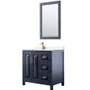 Wyndham Collection Daria 36" Free Standing Single Basin Vanity Set with Cabinet, Cultured Marble Vanity Top, and Framed Mirror