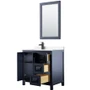 Wyndham Collection Daria 36" Free Standing Single Basin Vanity Set with Cabinet, Cultured Marble Vanity Top, and Framed Mirror