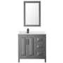 Wyndham Collection Daria 36" Free Standing Single Basin Vanity Set with Cabinet, Cultured Marble Vanity Top, and Framed Mirror