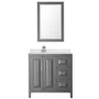 Wyndham Collection Daria 36" Free Standing Single Basin Vanity Set with Cabinet, Cultured Marble Vanity Top, and Framed Mirror