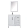 Wyndham Collection Daria 36" Free Standing Single Basin Vanity Set with Cabinet, Quartz Vanity Top, and Medicine Cabinet