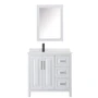 Wyndham Collection Daria 36" Free Standing Single Basin Vanity Set with Cabinet, Quartz Vanity Top, and Medicine Cabinet