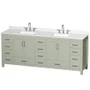Wyndham Collection Sheffield 84" Free Standing Double Basin Vanity Set with Cabinet and Quartz Vanity Top