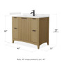 Wyndham Collection Palmilla 42" Free Standing Single Basin Vanity Set with Cabinet and Cultured Marble Vanity Top
