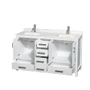 Wyndham Collection Sheffield 60" Free Standing Double Basin Vanity Set with Cabinet and Quartz Vanity Top