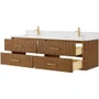 Wyndham Collection Francesca WM 72" Wall Mounted Double Basin Vanity Set with Cabinet and Quartz Vanity Top