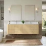 Wyndham Collection Francesca WM 72" Wall Mounted Double Basin Vanity Set with Cabinet and Quartz Vanity Top