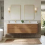 Wyndham Collection Francesca WM 72" Wall Mounted Double Basin Vanity Set with Cabinet and Quartz Vanity Top