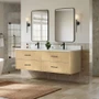 Wyndham Collection Francesca WM 72" Wall Mounted Double Basin Vanity Set with Cabinet and Quartz Vanity Top