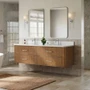 Wyndham Collection Francesca WM 72" Wall Mounted Double Basin Vanity Set with Cabinet and Quartz Vanity Top