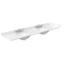 Wyndham Collection Miranda 84" Free Standing Double Basin Vanity Set with Cabinet, Cultured Marble Vanity Top, and Framed Mirror