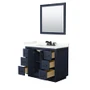 Wyndham Collection Miranda 42" Free Standing Single Basin Vanity Set with Cabinet, Quartz Vanity Top, and Framed Mirror
