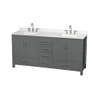 Wyndham Collection Sheffield 72" Free Standing Double Basin Vanity Set with Cabinet and Quartz Vanity Top