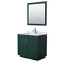 Wyndham Collection Miranda 36" Free Standing Single Basin Vanity Set with Cabinet, Marble Vanity Top, and Framed Mirror