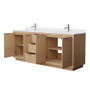 Wyndham Collection Maroni 80" Free Standing Double Basin Vanity Set with Cabinet and Cultured Marble Vanity Top