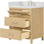 Wyndham Collection Isola 30" Free Standing Single Basin Vanity Set with Cabinet and Quartz Vanity Top