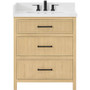 Wyndham Collection Isola 30" Free Standing Single Basin Vanity Set with Cabinet and Quartz Vanity Top