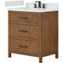Wyndham Collection Isola 30" Free Standing Single Basin Vanity Set with Cabinet and Quartz Vanity Top