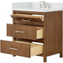 Wyndham Collection Isola 30" Free Standing Single Basin Vanity Set with Cabinet and Quartz Vanity Top